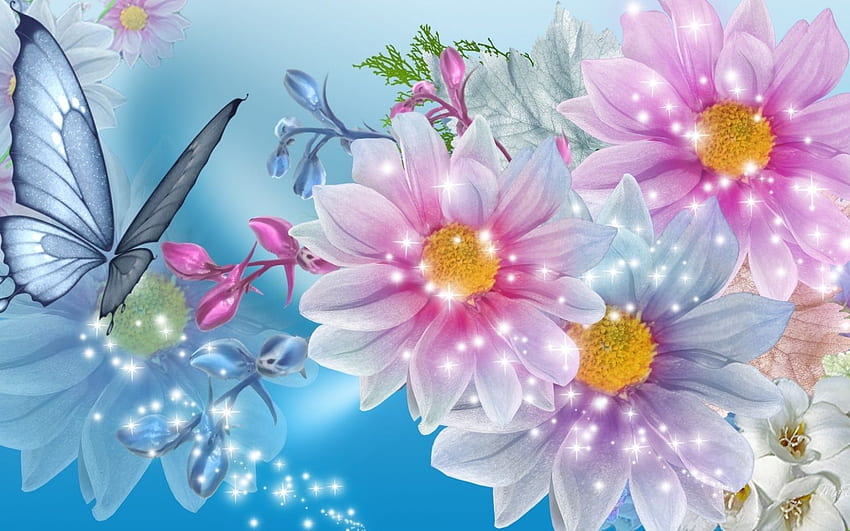 Bright Flowers Background 22662 [] dla Twojego telefonu komórkowego i tabletu. Przeglądaj jasny kwiat. Jasne, odważne kwiatowe do domu, jasne kolory Tapeta HD