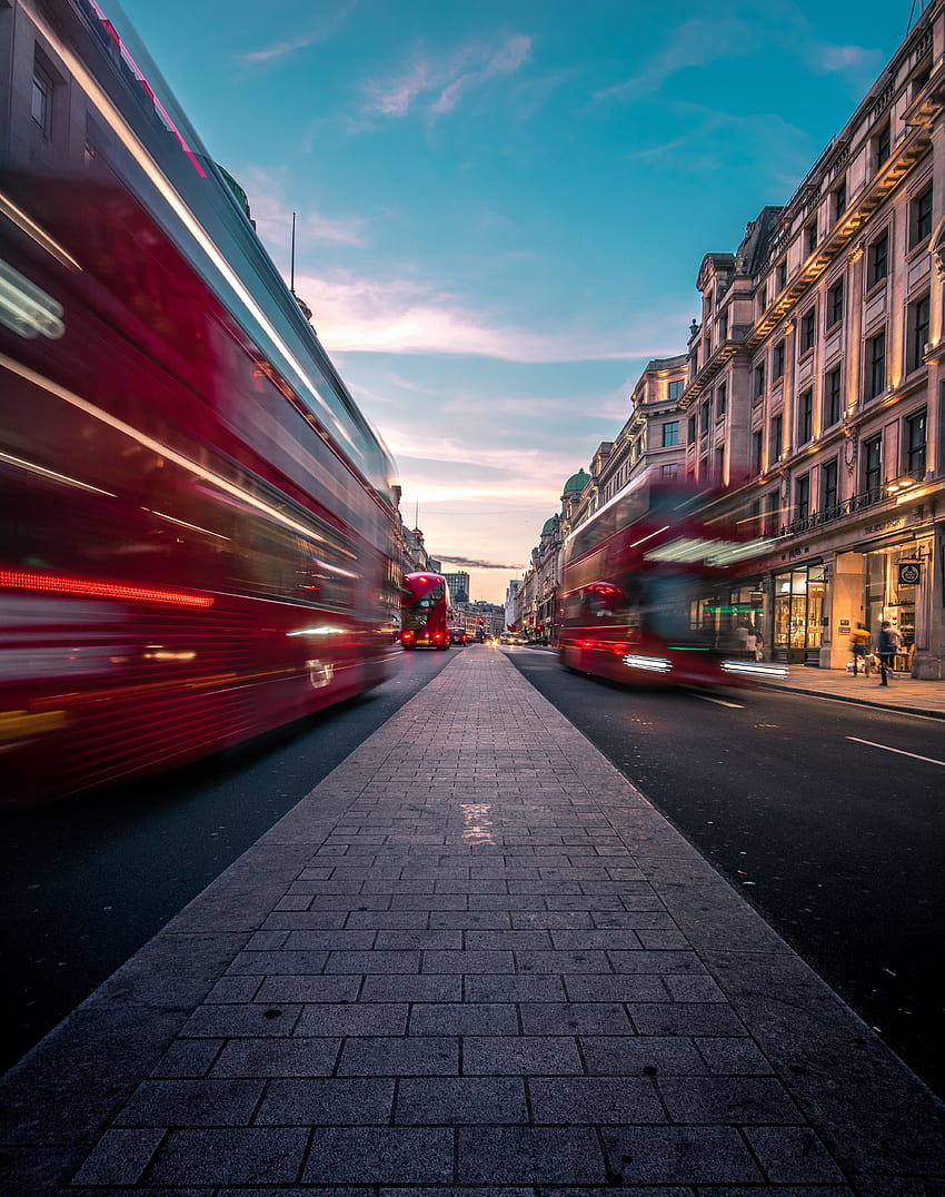 Cities, Great Britain, London, Movement, Traffic, Speed, Street, United Kingdom, Buses HD phone wallpaper