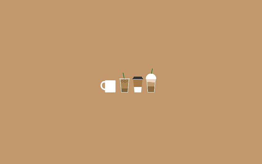 Ilustracja kawy. Art & Design w 2019 roku. Minimalistyczny Tapeta HD