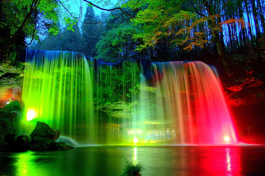 Waterfall And Rainbow Full สำหรับ iPhone ในปี 2020 ธรรมชาติที่สวยงาม พื้นหลังสีรุ้ง น้ำตก วอลล์เปเปอร์ HD