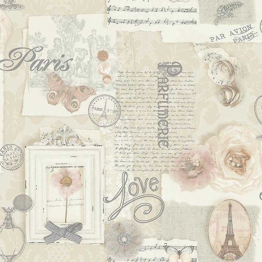 Arthouse Felicity Floral Pattern Paris Music Notes Motif Cream. Fruugo AS wallpaper ponsel HD