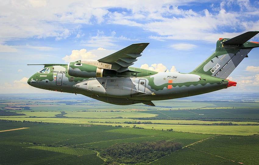 FAB, Embraer, KC 390, Samoloty wojskowe, Force Air Brazilian, Brazilian Air Force For, Sekcja авиация Tapeta HD