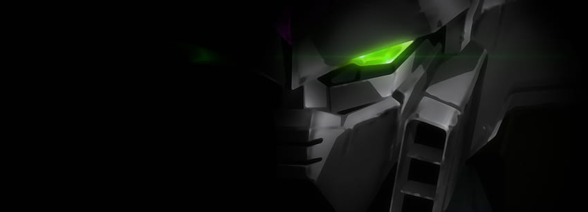 Gundam, Mecha, Fantascienza, Occhio verde, Robot, Doppio monitor Sfondo HD