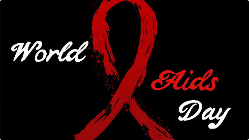 Sensibilisation à la journée mondiale du sida sur fond noir Fond d'écran HD