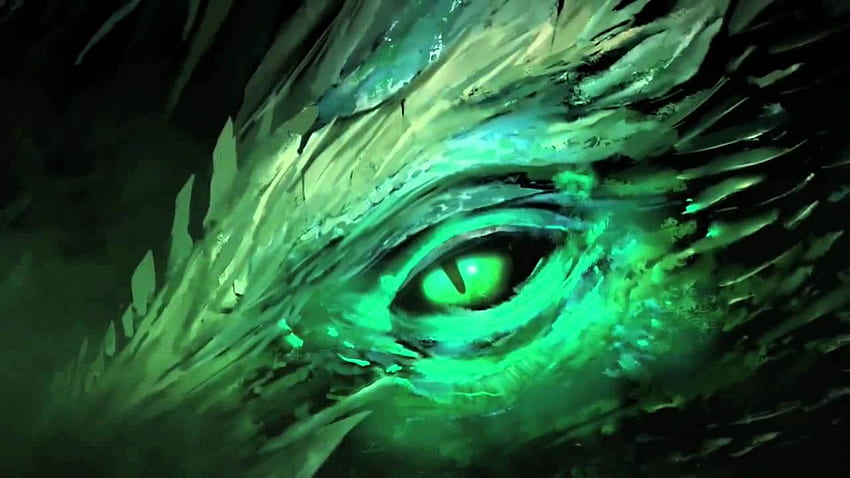 Green Beast, Green Dragon Eye HD wallpaper