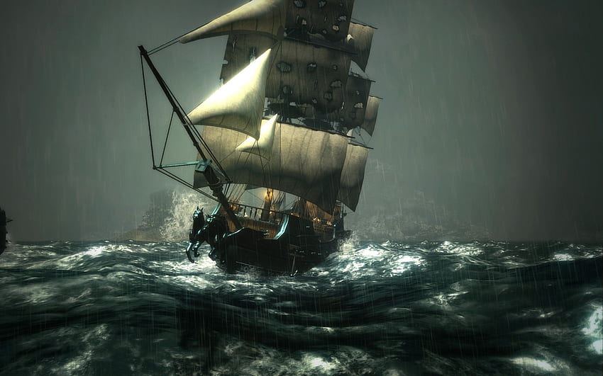 海賊船、海賊船デッキ 高画質の壁紙