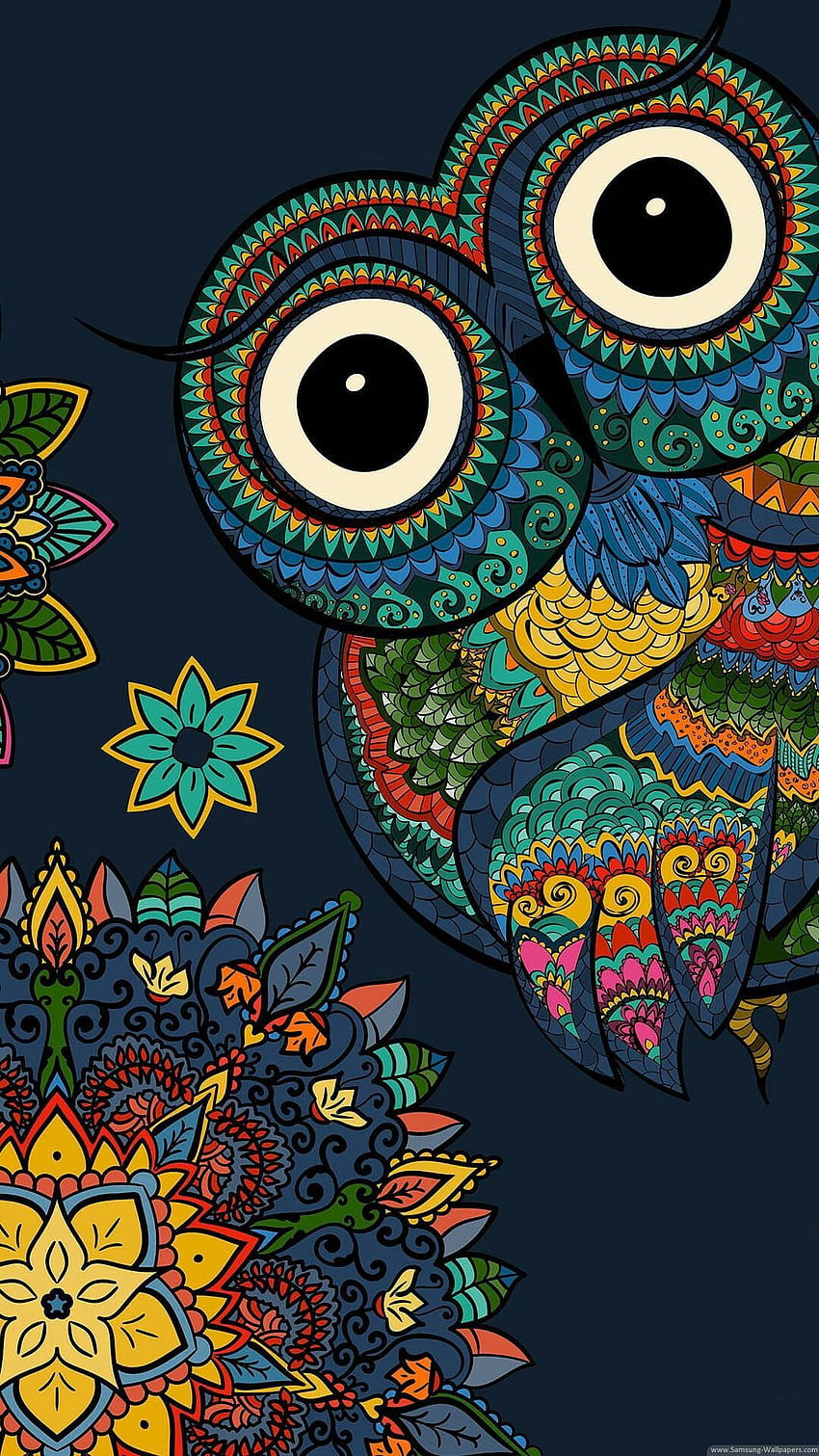 아이폰. 올빼미, 사이키델릭 아트, 삽화, 예술, 비주얼, Trippy Owl HD 전화 배경 화면