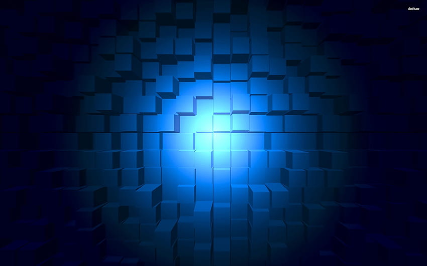 Blurry Blue Cubes - 3d Hd Wallpaper 