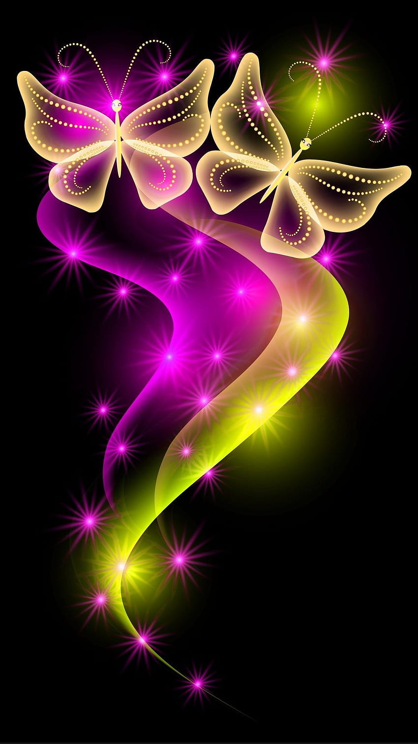 Butterfly Background For Android - Butterfly, Neon Butterfly HD phone wallpaper