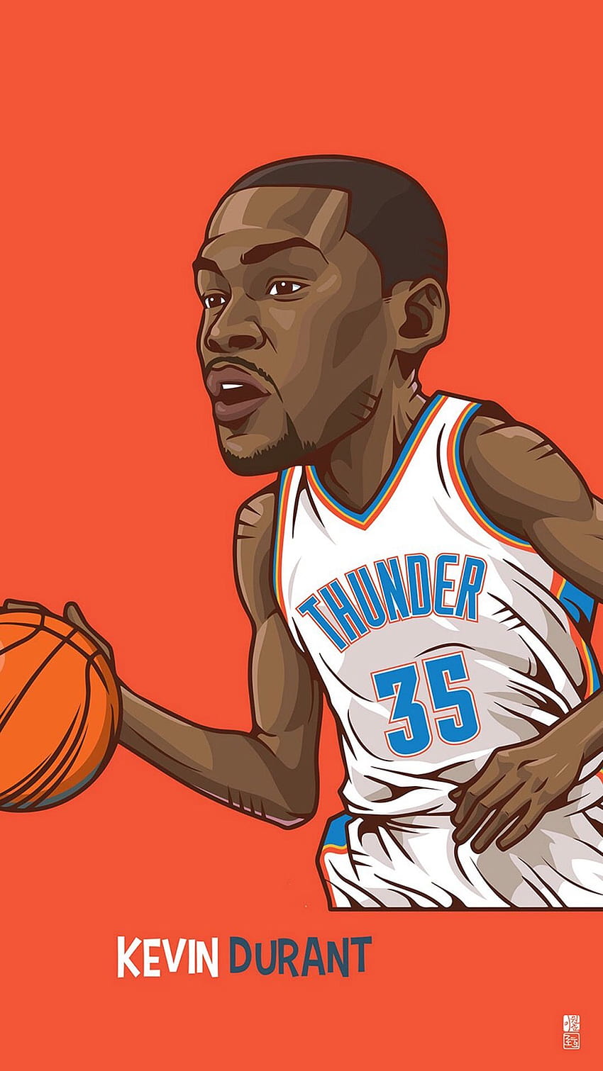 Kevin Durant 1080 X 1920 Nba Basketball Durant Thunder, Basketball Cartoon HD phone wallpaper
