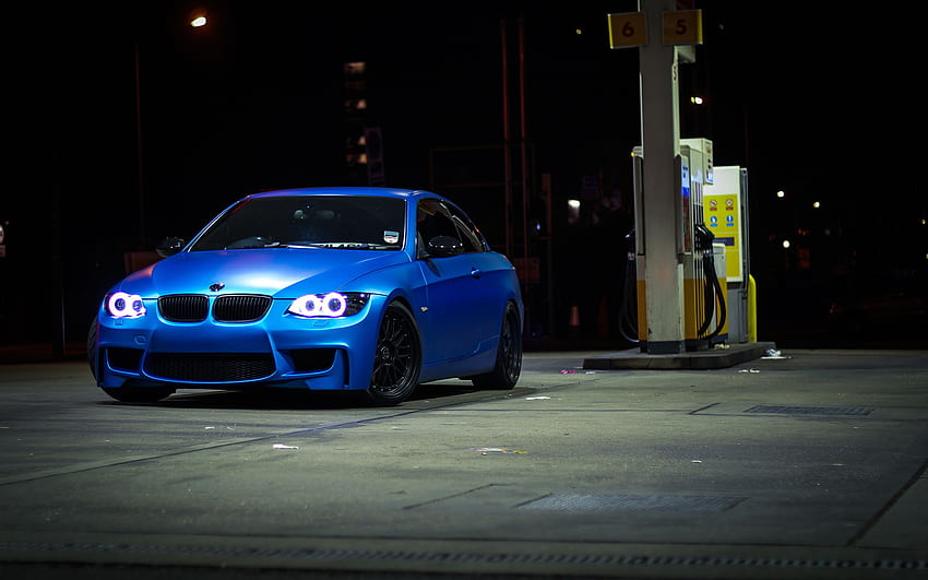 BMW 335i e93 azul automático noturno papel de parede HD