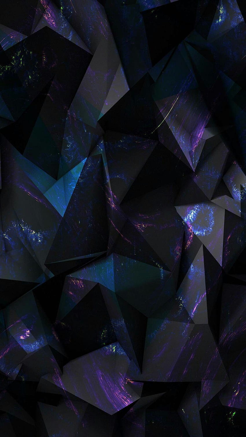 Dunkelvioletter Kristall. Dunkles Telefon, abstrakter Hintergrund, dunkles iPhone, dunkles Lila HD-Handy-Hintergrundbild