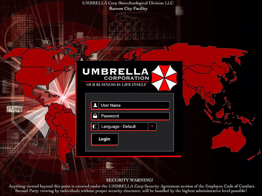 Hintergrund der Umbrella Corporation, Login der Umbrella Corporation HD-Hintergrundbild