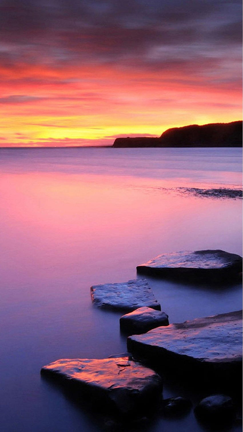 Iphone . Céu, corpo de água, horizonte, natureza, arrebol, pôr do sol na praia rosa Papel de parede de celular HD