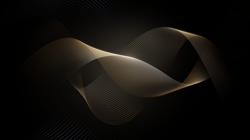 Waves, Golden, Dark, Black, , Abstract,. for iPhone, Android, Mobile and, Golden Darkness HD wallpaper