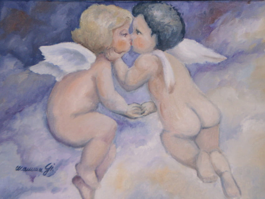 angeli dell'amore, angeli, cherubini, cupidi, pittura HD wallpaper