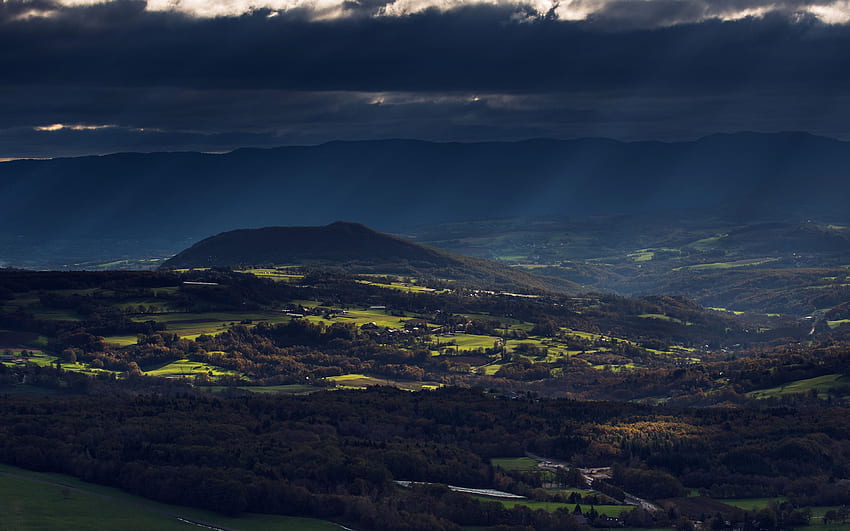 Dark Landscape, Dark Green Landscape HD wallpaper