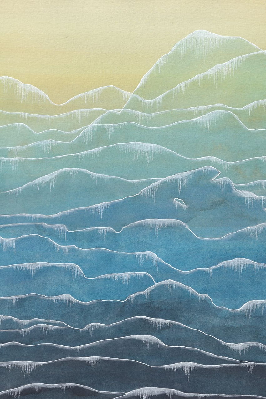 Watercolor Ocean 4. Watercolor ocean, Anime scenery , Watercolour inspiration HD phone wallpaper