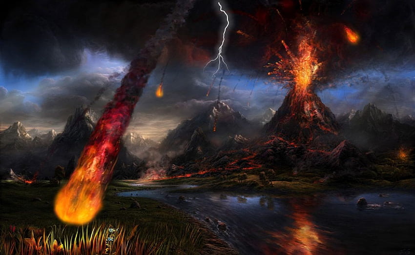 Volcano Eruption, Lava Flow, Explosion Stock Illustration - Illustration of  eruption, dissaster: 253458318