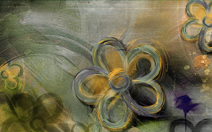 Blumen, Textur, Texturen, gezeichnet, gelb-grün HD-Hintergrundbild