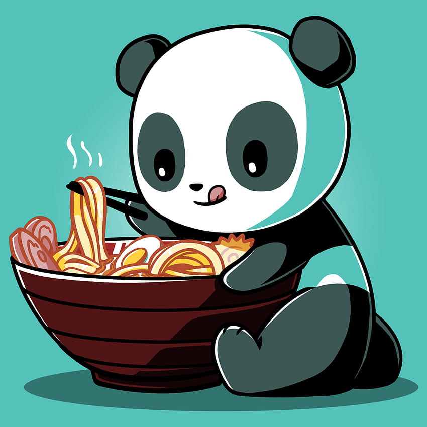 Ramen Panda. Camisas divertidas, lindas y nerds. Dibujos animados de panda lindo, panda lindo, panda divertido, panda de dibujos animados kawaii fondo de pantalla del teléfono