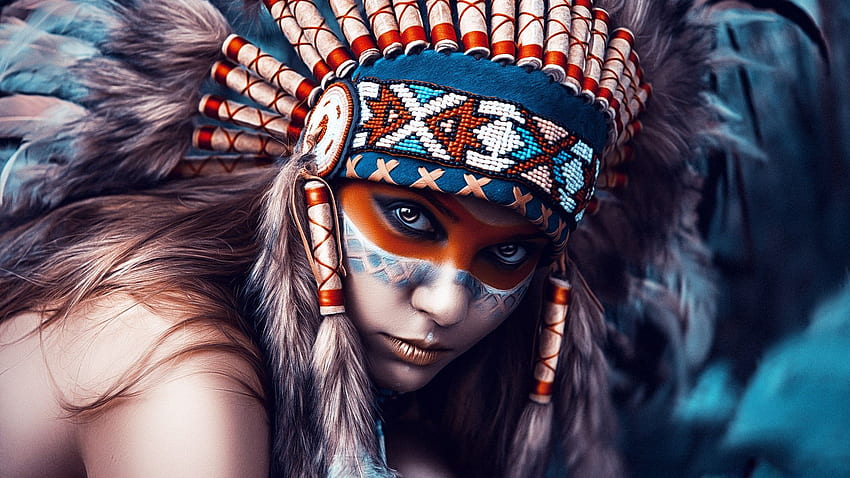 nativo americano, mujer, ilustraciones, , grafía fondo de pantalla
