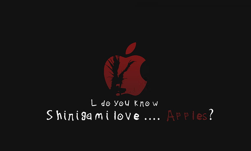 text, logo, apples, Death Note, brand, Ryuk, presentation, computer , font, organ. Mocah HD wallpaper