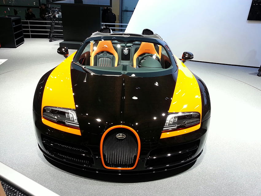 Bugatti Veyron Grand Sport Vitesse World Record, Yellow Bugatti Veyron HD wallpaper