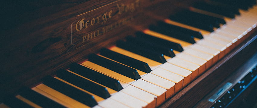pianina, klawisze, instrument muzyczny, rozmycie podwójnego szerokiego tła, klawiatura fortepianowa Tapeta HD