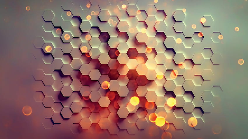 3d, hexagons, pattern, abstract HD wallpaper