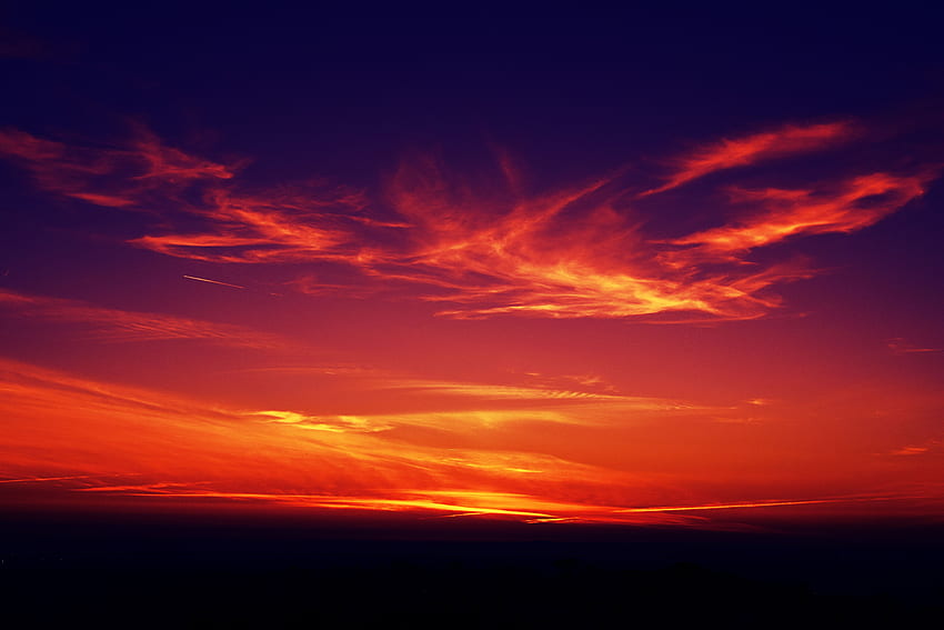 Sunset, Sky, Twilight, Clouds, Dark, Dusk HD wallpaper