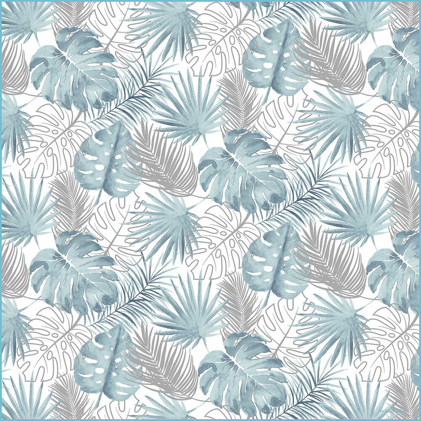 Tropical Leaves By Albany - Blue - - L13 - Blue Tropical, Minimal Tropical HD phone wallpaper