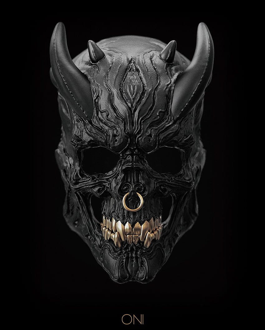 BLACK ONI- Artwork W6Zmww. Skull, Dark Fantasy Art, Skull Art HD phone wallpaper