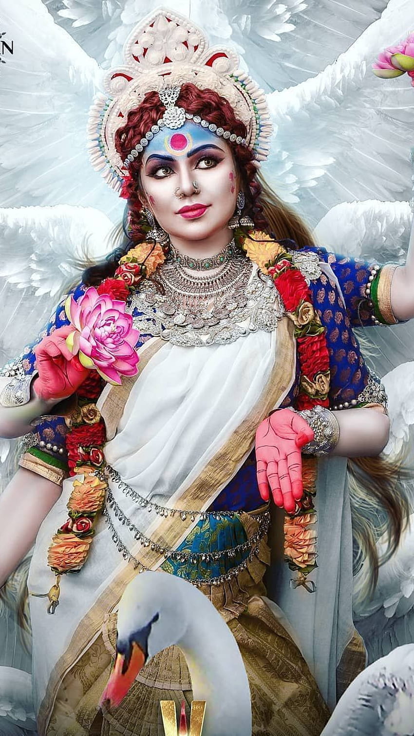 신, 아름다운 힌두교 여신, 아름다운, 힌두교, 여신 HD 전화 배경 화면