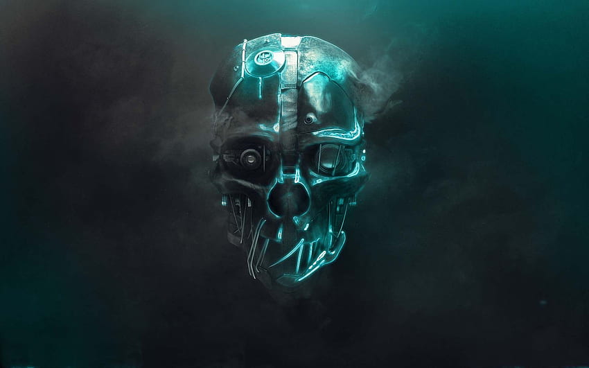 Skull Gaming Background. Skull, Cyan Gaming HD wallpaper