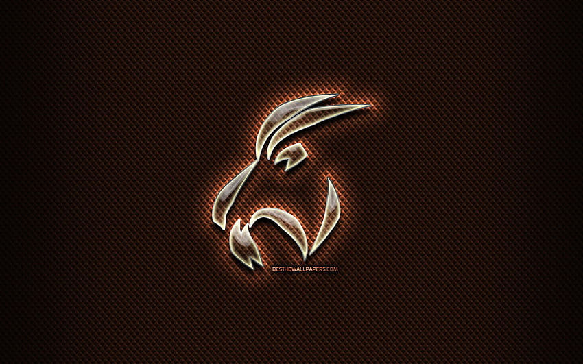 Capricorn glass sign, brown rhombic background HD wallpaper