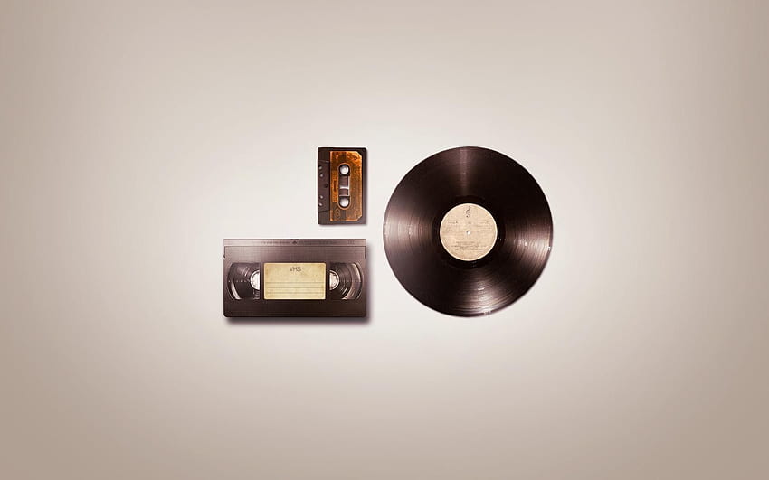 カセット ビニール ビデオ テープ Vs オーディオ 音楽 シンプル 高画質の壁紙
