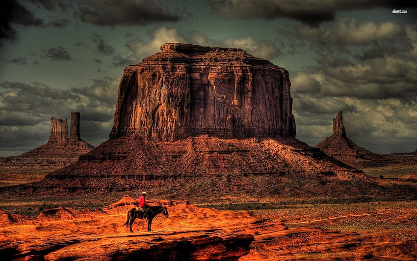 vaquero, paisaje occidental fondo de pantalla