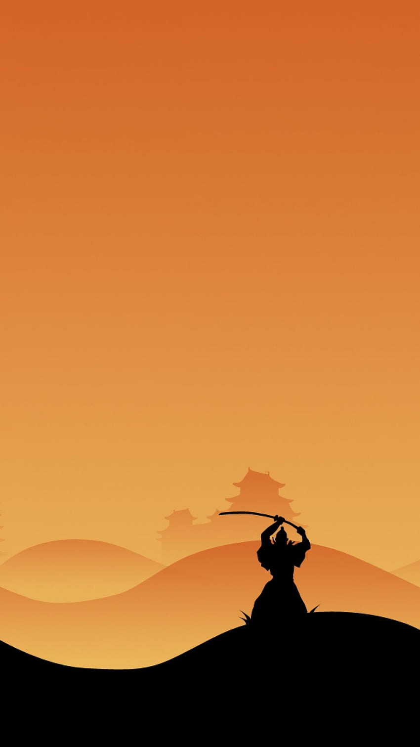 Samurai, Night, Silhouette Sony Xperia Z1, ZL, Z, Samsung Galaxy S4, HTC One. Samurai , Samurai art, Samurai jack, Samurai Minimal HD phone wallpaper