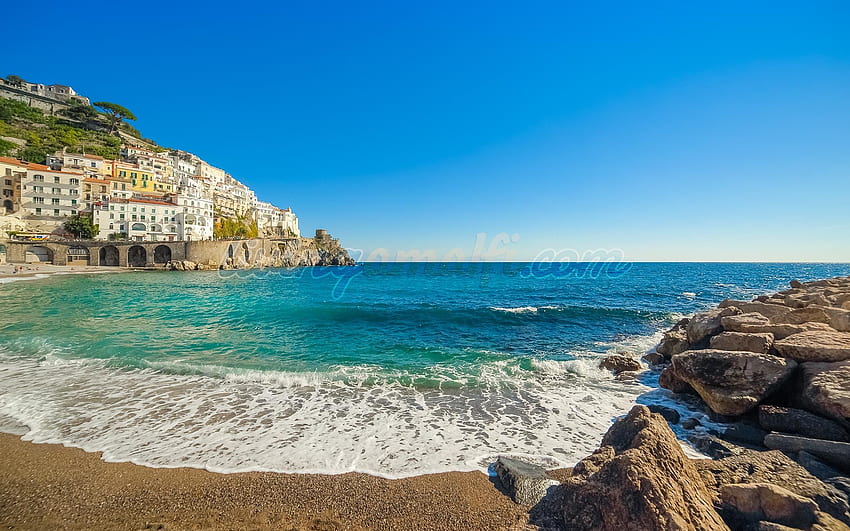 Apartemen dan Vila di Amalfi dan di mana saja di Pantai Amalfi, Pantai Italia Wallpaper HD