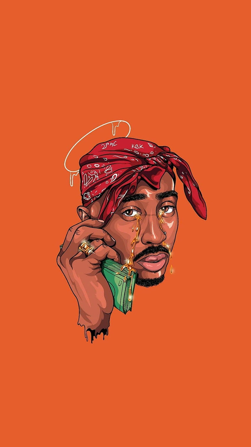 Tupac, dessin animé hip-hop iPhone Fond d'écran de téléphone HD