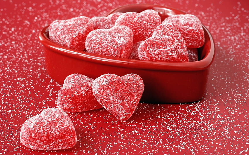 Liburan, Makanan, Hati, Cinta, Hari Valentine Wallpaper HD