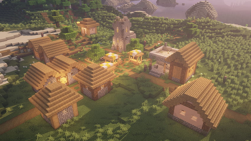 คู่มือหมู่บ้าน Minecraft (1.15) ปืนลูกซองหินกระดาษ Minecraft Villager วอลล์เปเปอร์ HD
