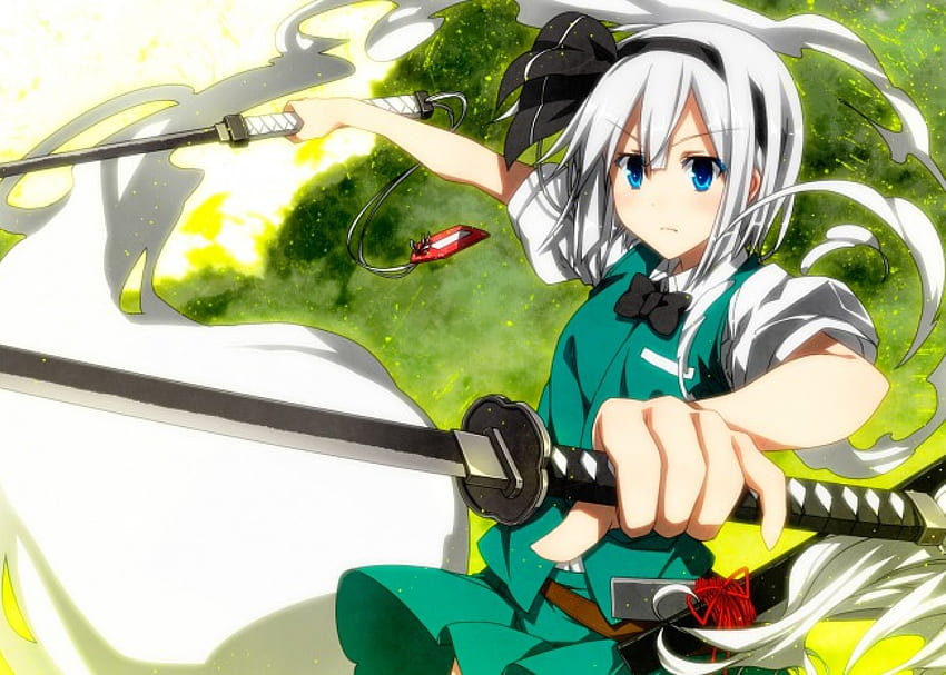 1360x768px 720p Free Download Take This Blue Eyes Weapons Anime Swords White Hair 4815