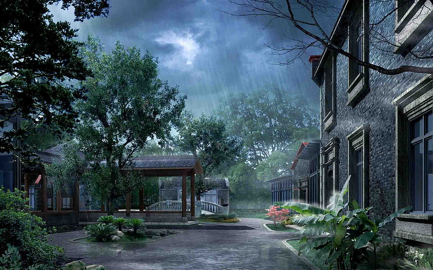 Дъждовна къща, Дъждовно село HD тапет