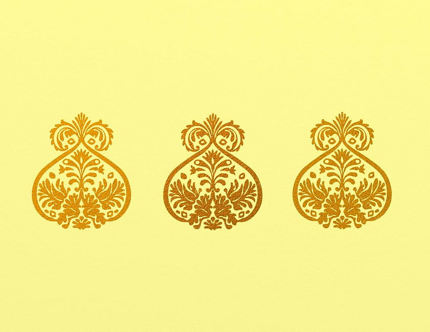 diseño de trío dorado, borde, amarillo fondo de pantalla