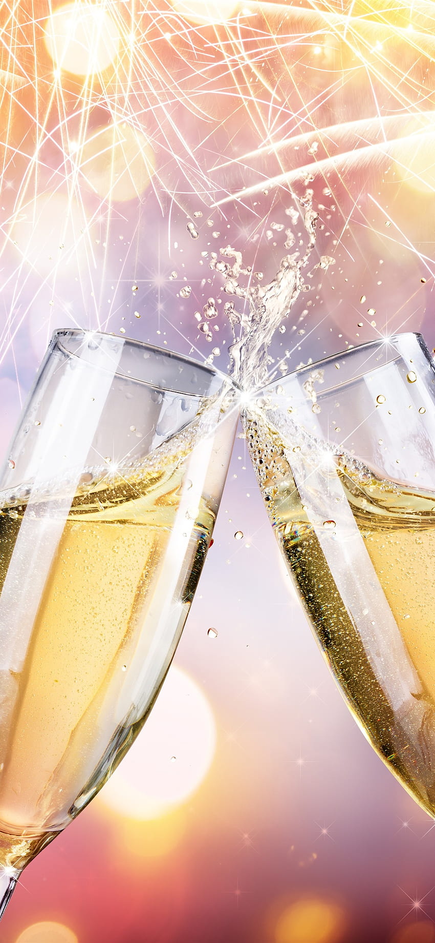 Champagne, Cheers, Fireworks, Glass Cups IPhone 11 Pro XS Max , Background HD phone wallpaper