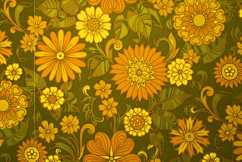 Premium Vector  Retro floral seamless pattern in 70s 60s style flower  child hippie style summer floral wild