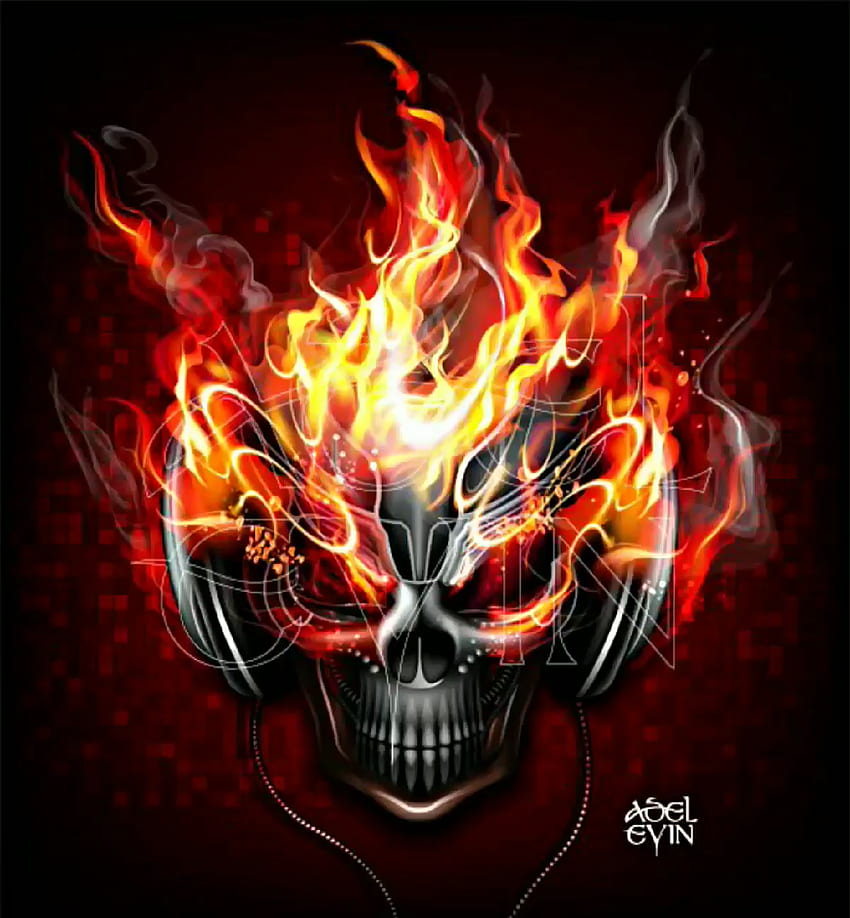 クレネオ。 Skull , Skulls drawing, Skull art, Red Flame Skull HD電話の壁紙