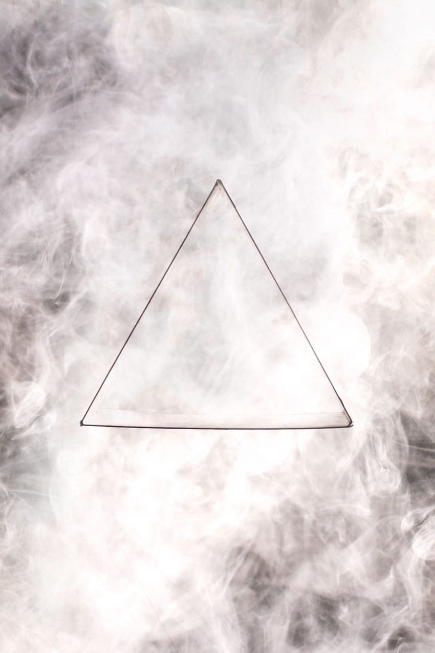 triangle, gray, drawing, smoke iphone 4s HD phone wallpaper